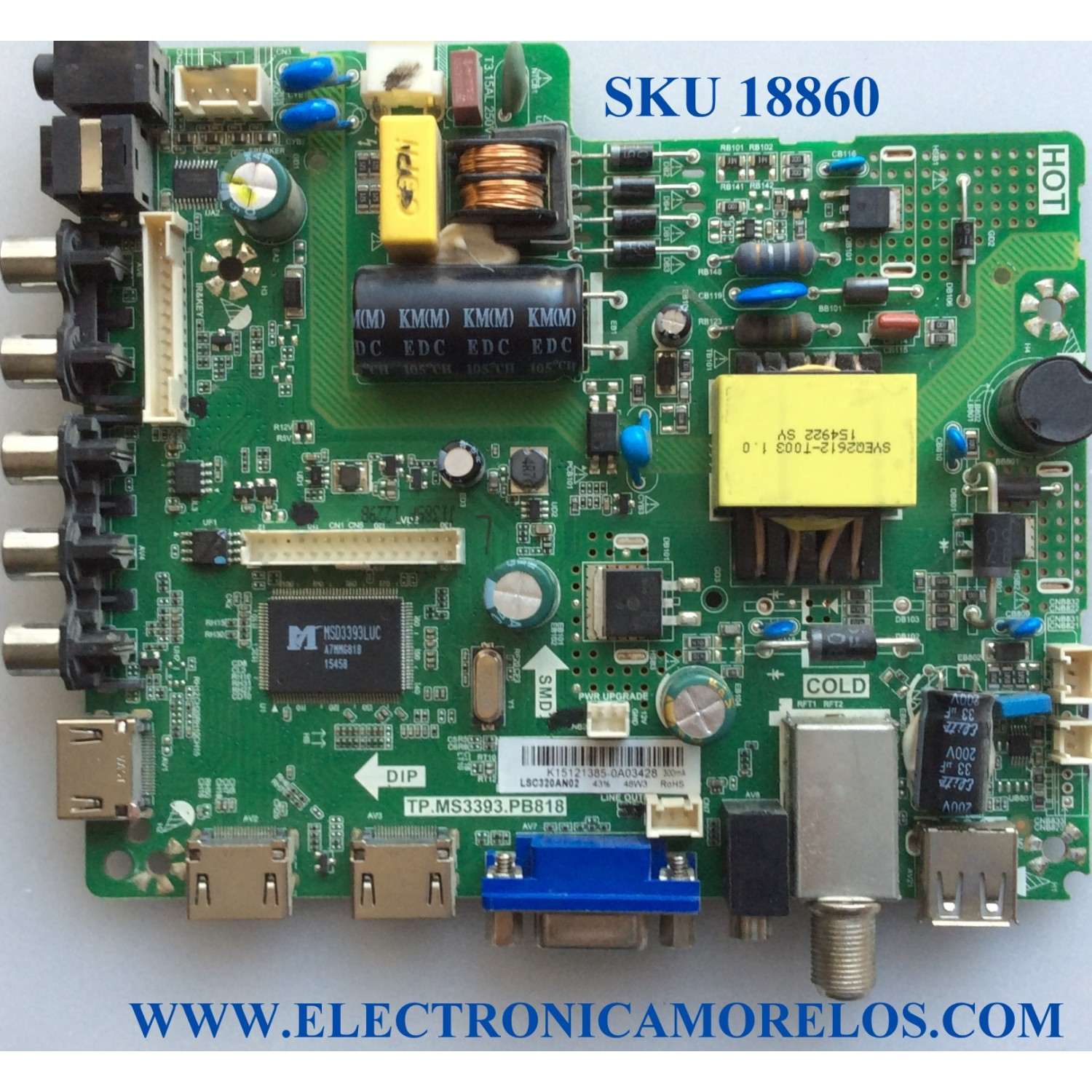 MAIN / FUENTE / (COMBO) / ELEMENT K15121385 / TP.MS3393.PB818 / SY16051 / SY16051ECN / 890-M00-02E51 / E239218 / PANEL LSC320AN02 / MODELO ELEFW328 / ELEFW328 A6G0M